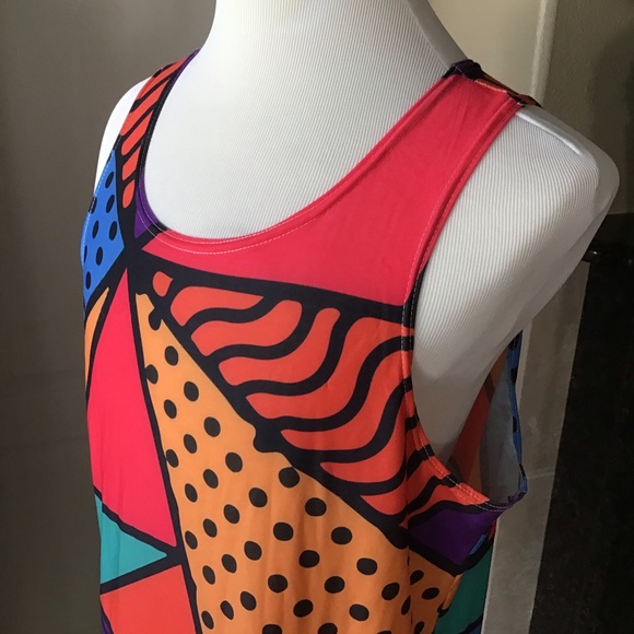 LAST 1! LARGE ONLY! Vintage Getonfleek Tank Top Abstract Pop Art Mod Streetwear - Picture 3 of 13